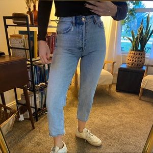 Zara Super High Waisted Cropped Jeans